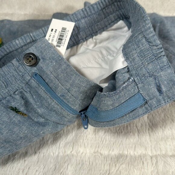 Janie and Jack Embroidered Pineapple Linen Shorts size 6-12 months NEW Hawaiian - Picture 7 of 12